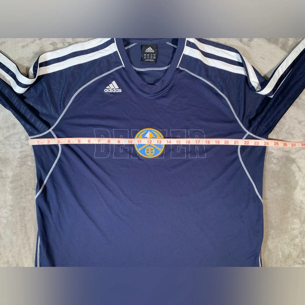 Adidas Warm Up‎ Shirt Men’s XL Blue NBA Denver Nuggets Long Sleeve